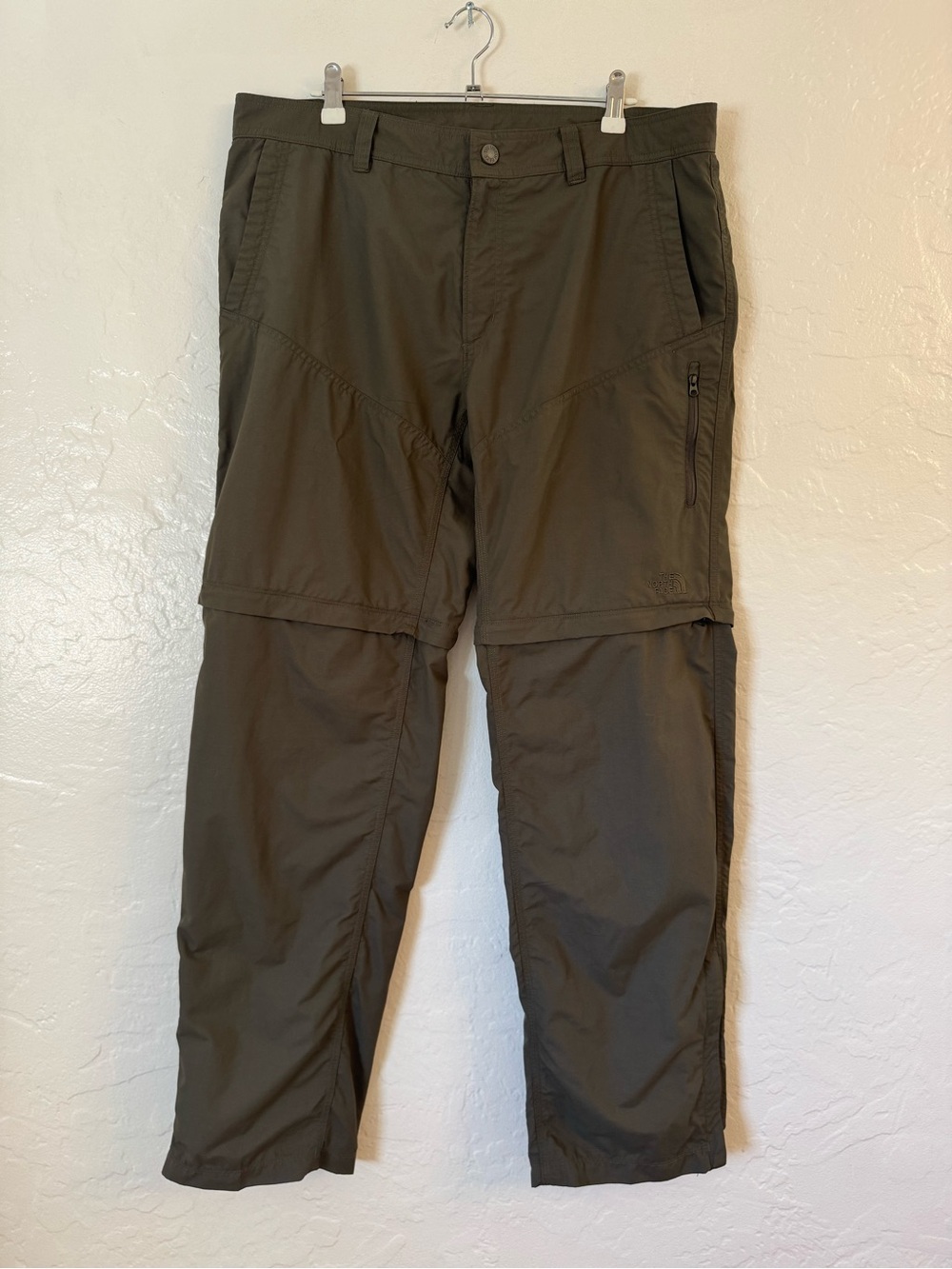 The North Face Convertible Hiking Pants Men’s 36 Long Zip Off Cargo Khaki Trail